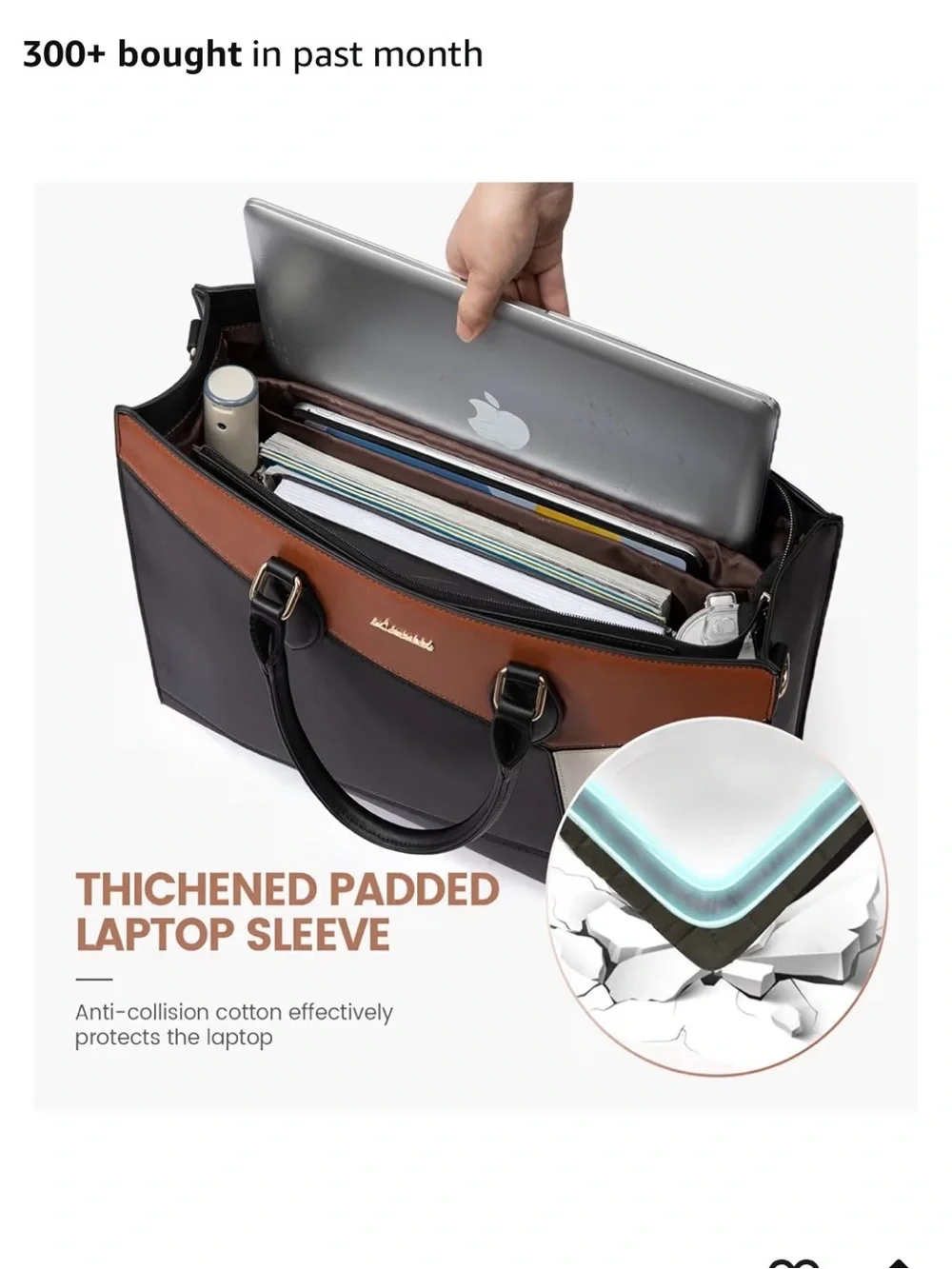 Chic Colorblock Tote Bag - Black, White & Brown